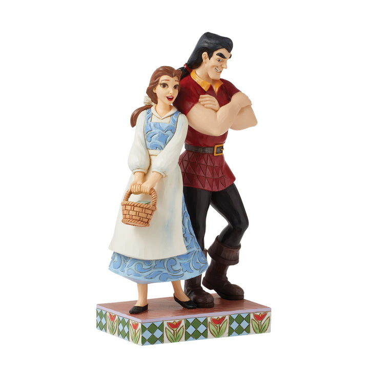 Jim Shore Disney Traditions: Belle & Gaston Figurine sparkle-castle