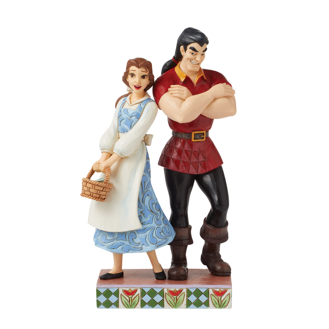 Jim Shore Disney Traditions: Belle & Gaston Figurine sparkle-castle