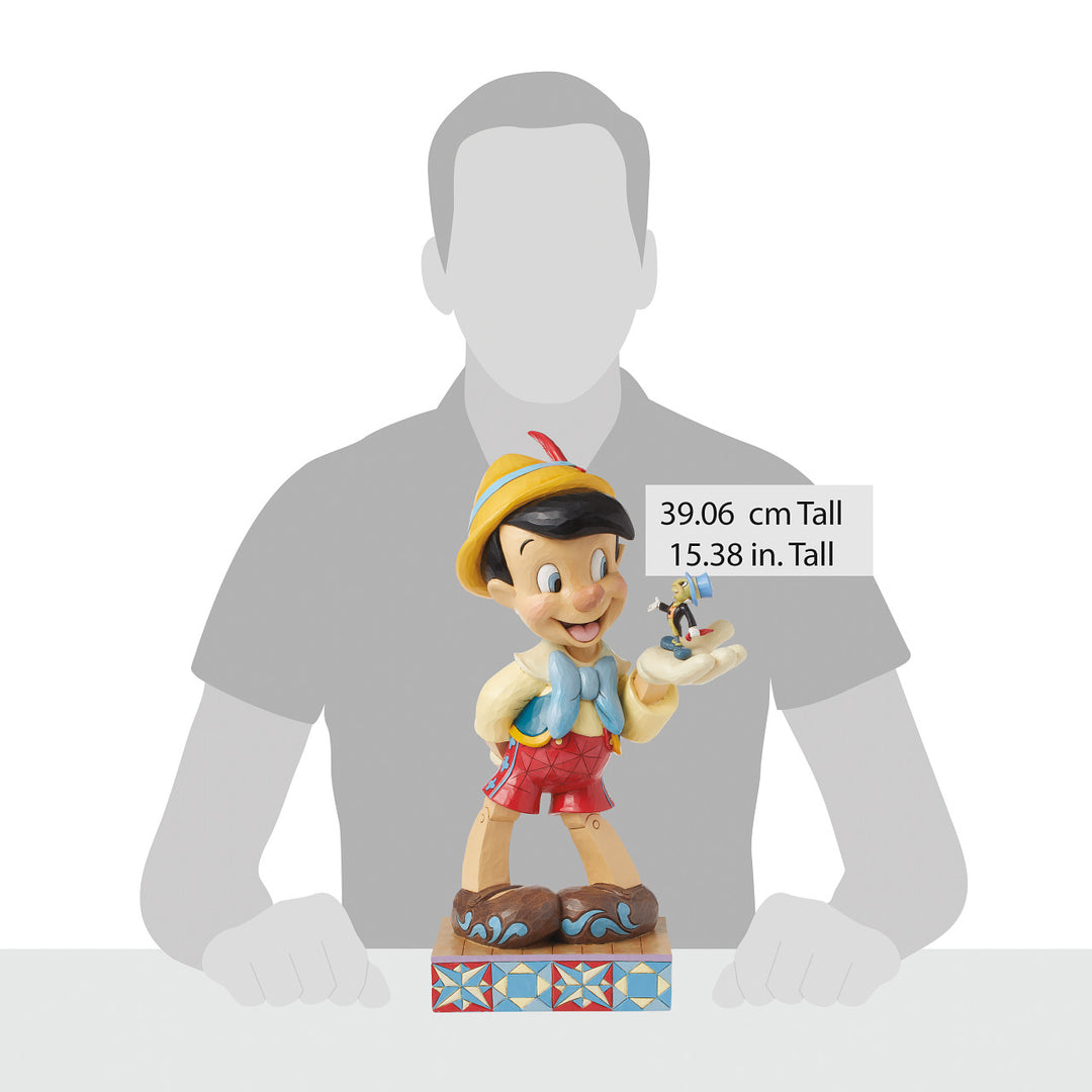 Jim Shore Disney Traditions: Pinocchio with Jiminy Big Figurine sparkle-castle