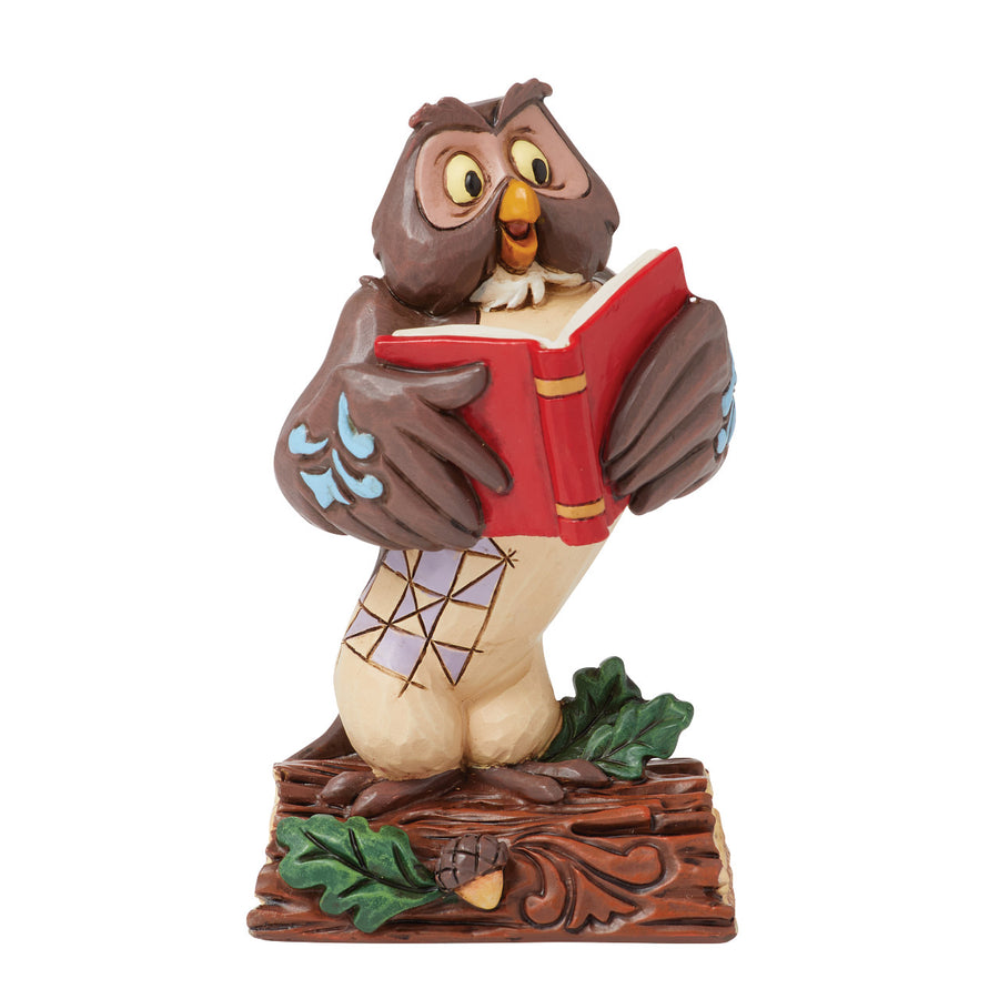 Jim Shore Disney Traditions: Owl Reading A Book Mini Figurine sparkle-castle