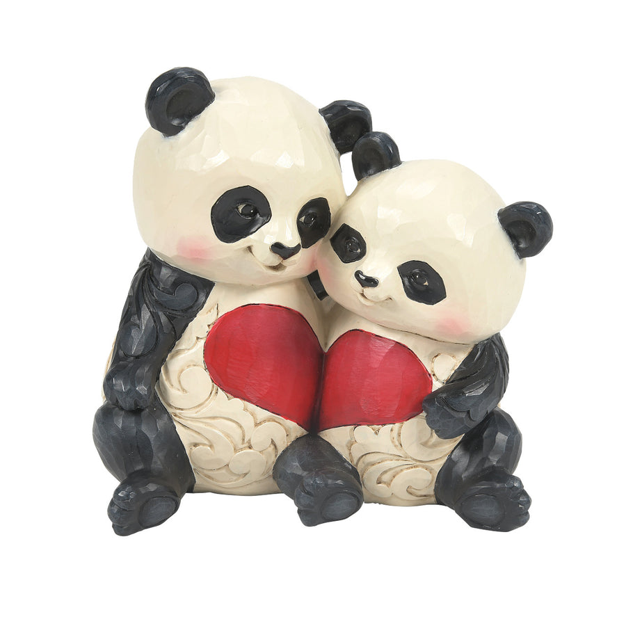 Jim Shore Heartwood Creek: Panda Couple With Heart Figurine sparkle-castle