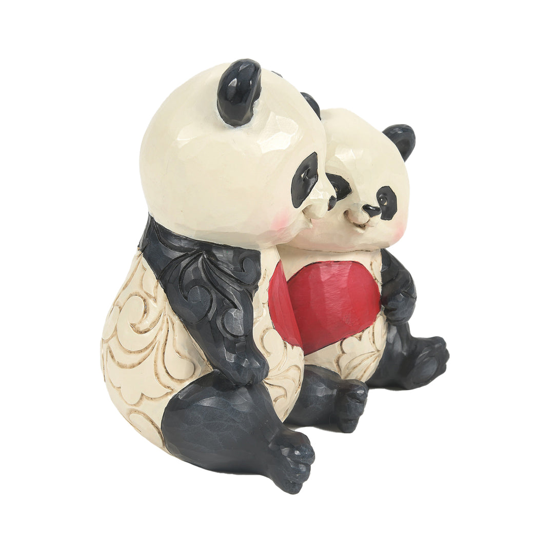 Jim Shore Heartwood Creek: Panda Couple With Heart Figurine sparkle-castle