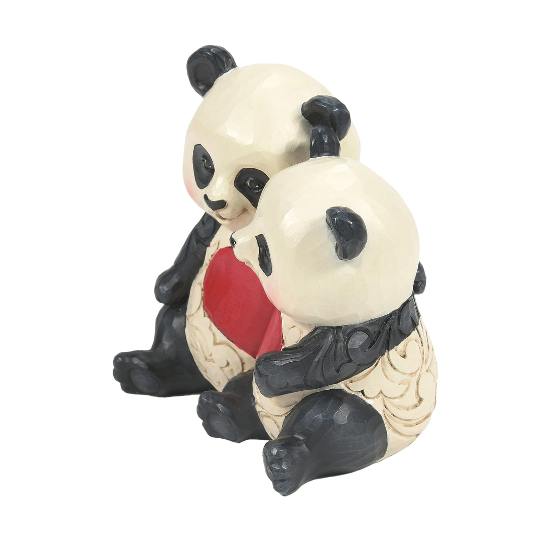 Jim Shore Heartwood Creek: Panda Couple With Heart Figurine sparkle-castle