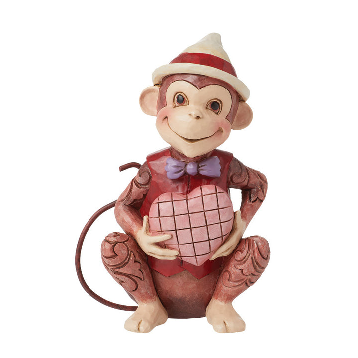 Jim Shore Heartwood Creek: Monkey Holding Heart Figurine sparkle-castle