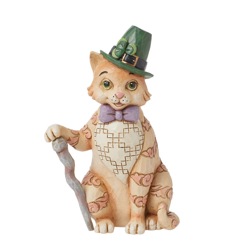 Jim Shore Heartwood Creek: Orange Tabby Cat With Cane and Hat Figurine sparkle-castle