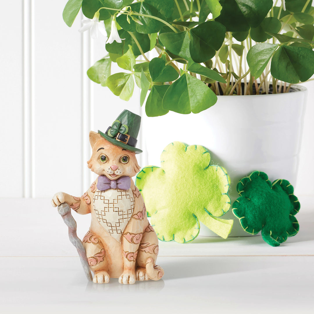 Jim Shore Heartwood Creek: Orange Tabby Cat With Cane and Hat Figurine sparkle-castle