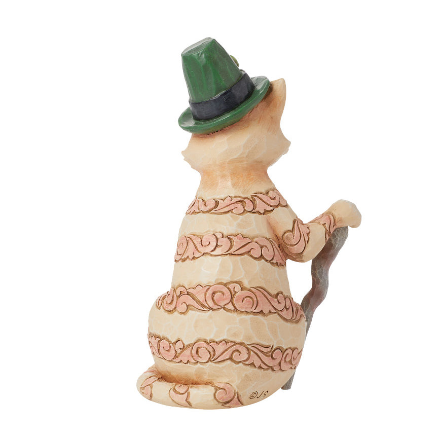 Jim Shore Heartwood Creek: Orange Tabby Cat With Cane and Hat Figurine sparkle-castle