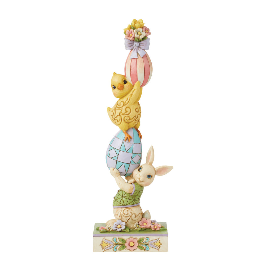 Jim Shore Heartwood Creek: Stacked Bunny Chick & Easter Eggs Figurine sparkle-castle