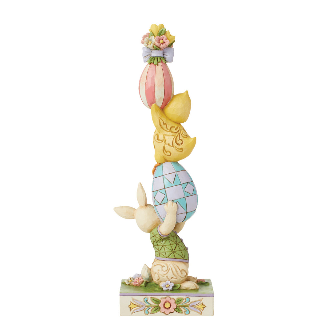 Jim Shore Heartwood Creek: Stacked Bunny Chick & Easter Eggs Figurine sparkle-castle