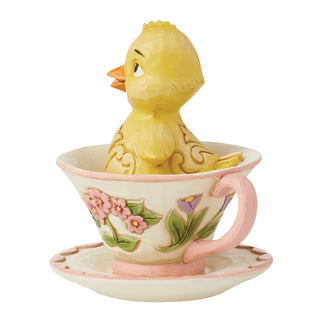 Jim Shore Heartwood Creek: Chick In Teacup Mini Figurine sparkle-castle
