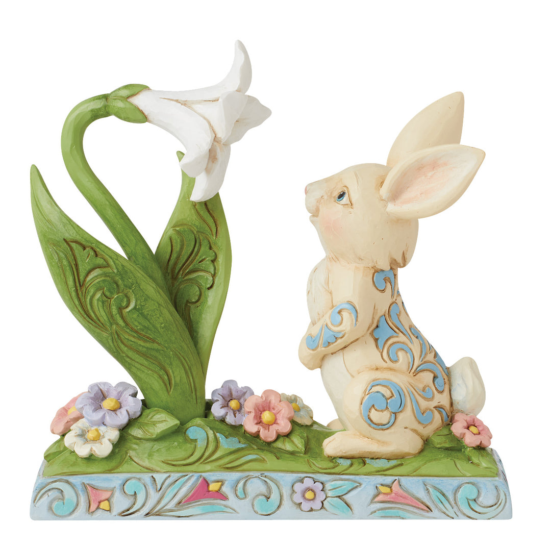 Jim Shore Heartwood Creek: Bunny and Easter Lilly Figurine sparkle-castle