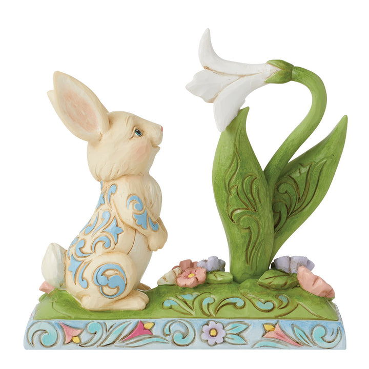 Jim Shore Heartwood Creek: Bunny and Easter Lilly Figurine sparkle-castle