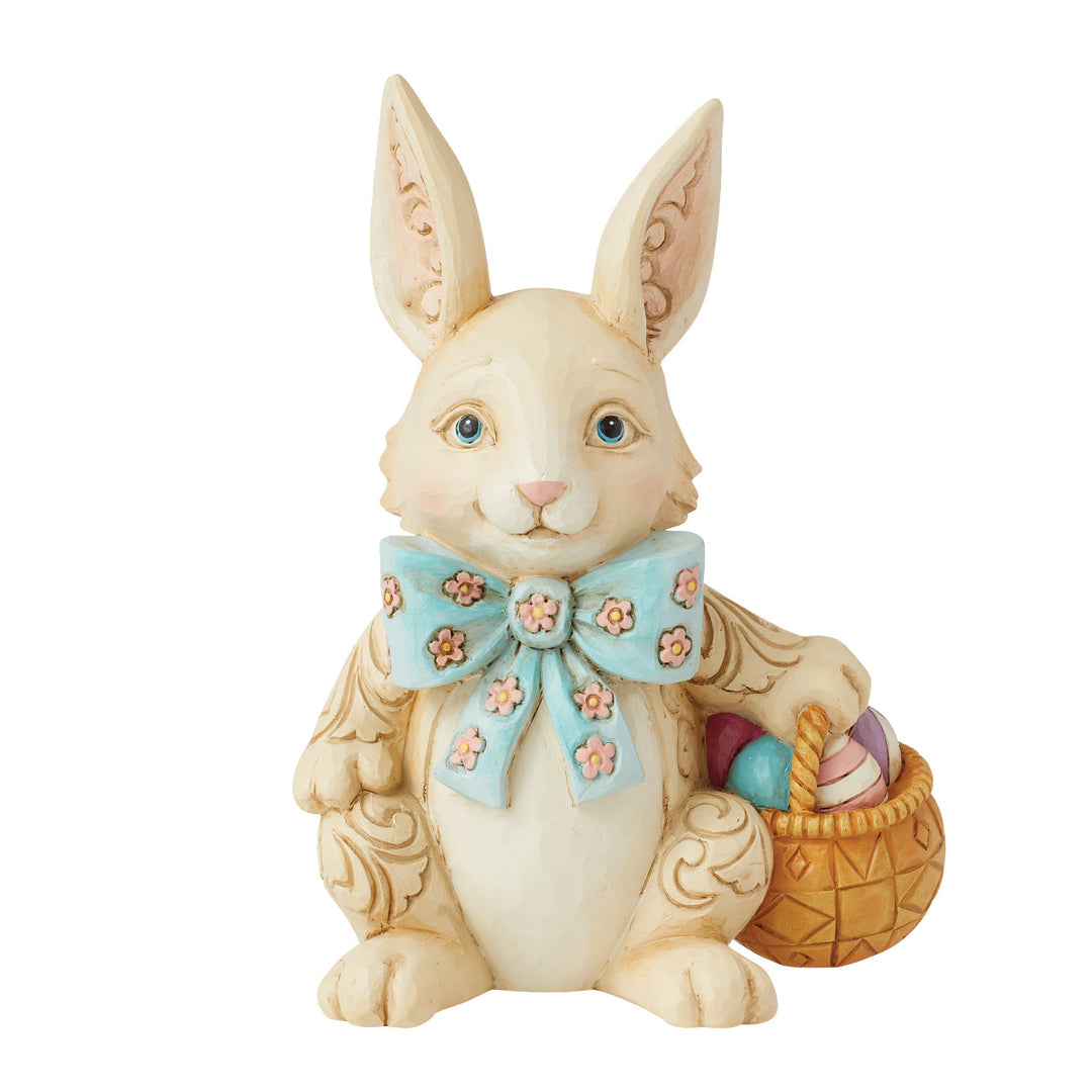 Jim Shore Heartwood Creek: Pint Sized Easter Bunny With Bow Figurine sparkle-castle