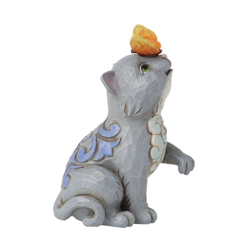 Jim Shore Heartwood Creek: Cat With Butterfly Mini Figurine sparkle-castle