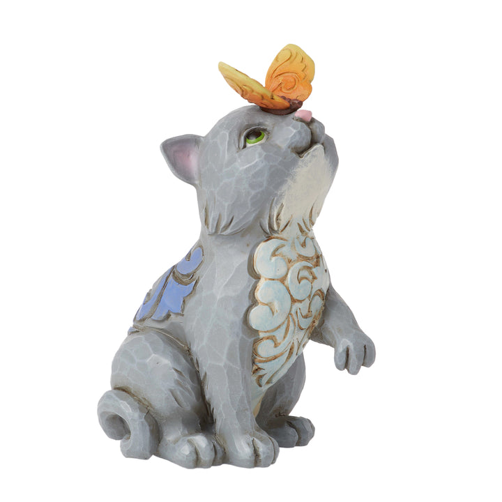 Jim Shore Heartwood Creek: Cat With Butterfly Mini Figurine sparkle-castle