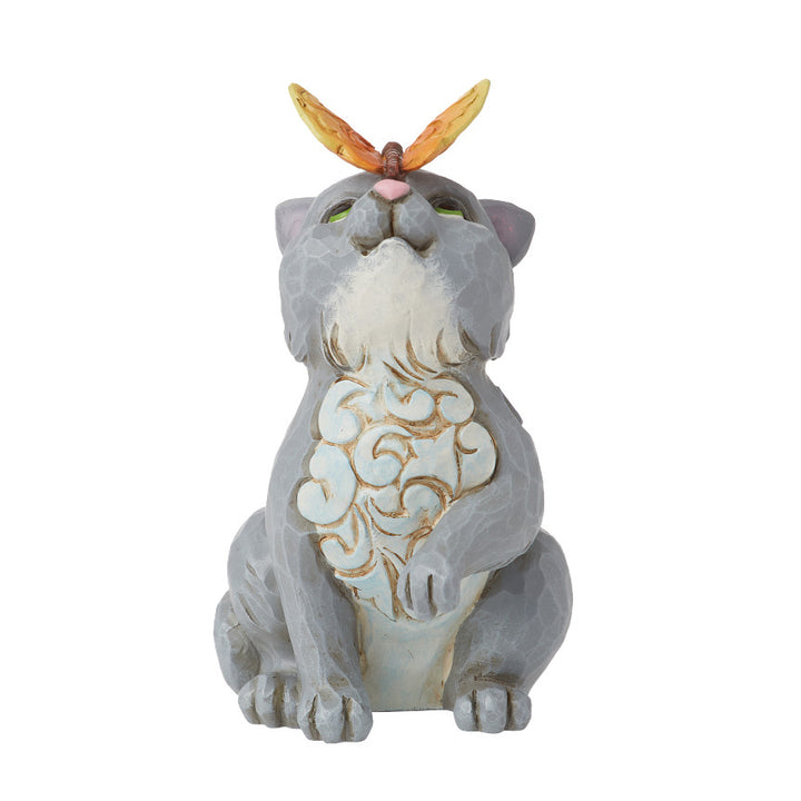 Jim Shore Heartwood Creek: Cat With Butterfly Mini Figurine sparkle-castle