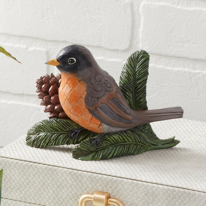 Jim Shore Heartwood Creek: Brown Robin Figurine sparkle-castle