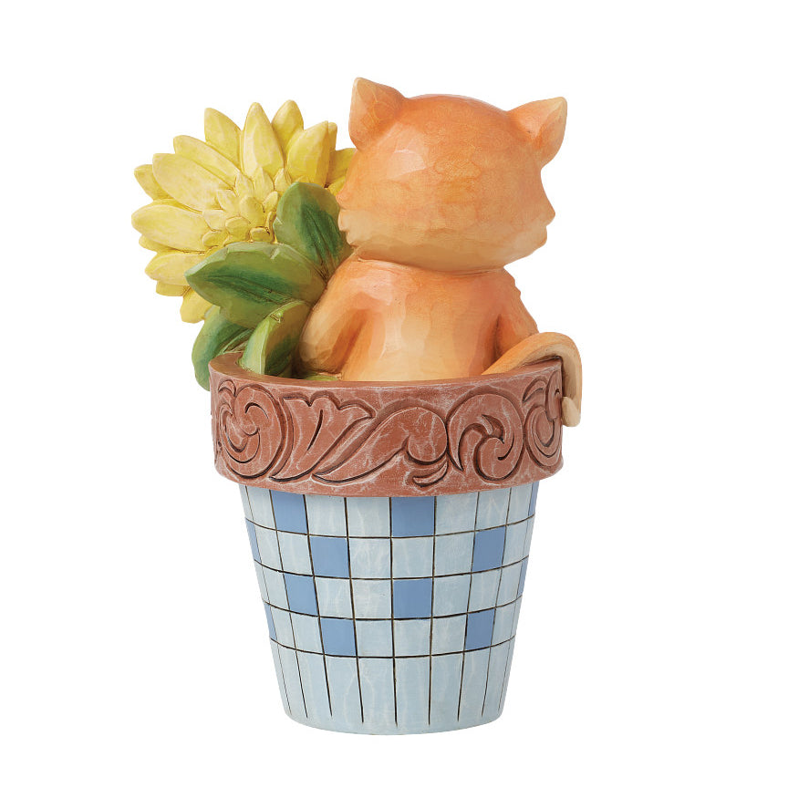 Jim Shore Heartwood Creek: Cat In Flowerpot Figurine sparkle-castle