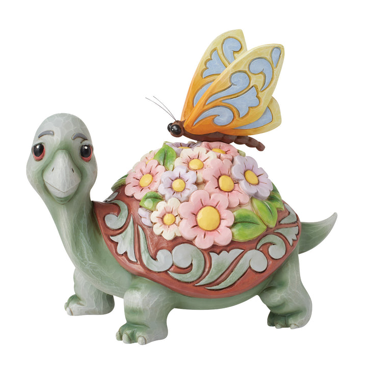 Jim Shore Heartwood Creek: Turtle With Flowers on Shell Figurine sparkle-castle