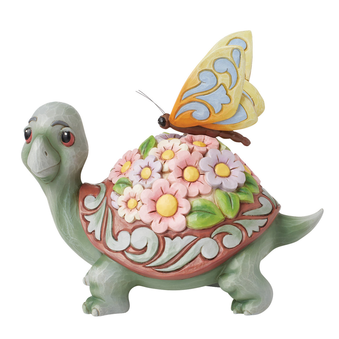 Jim Shore Heartwood Creek: Turtle With Flowers on Shell Figurine sparkle-castle