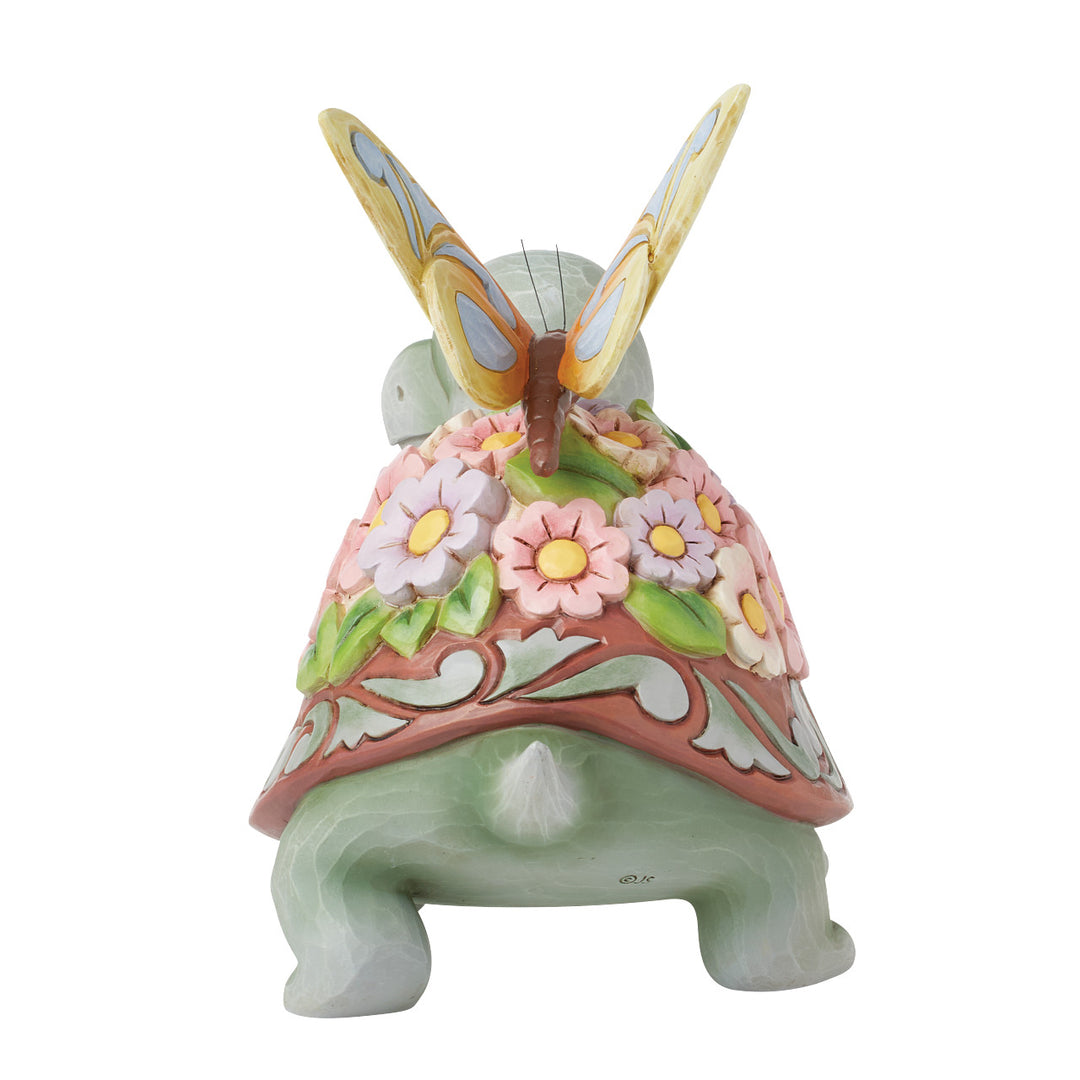 Jim Shore Heartwood Creek: Turtle With Flowers on Shell Figurine sparkle-castle