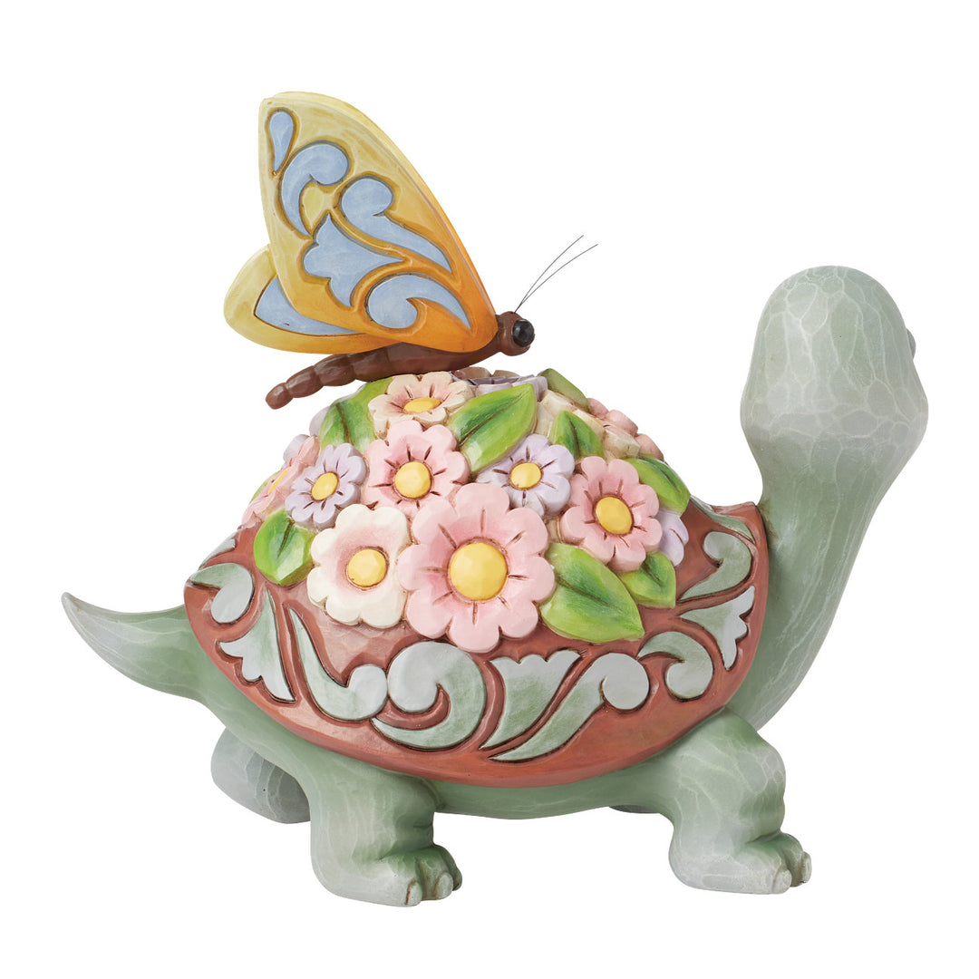 Jim Shore Heartwood Creek: Turtle With Flowers on Shell Figurine sparkle-castle