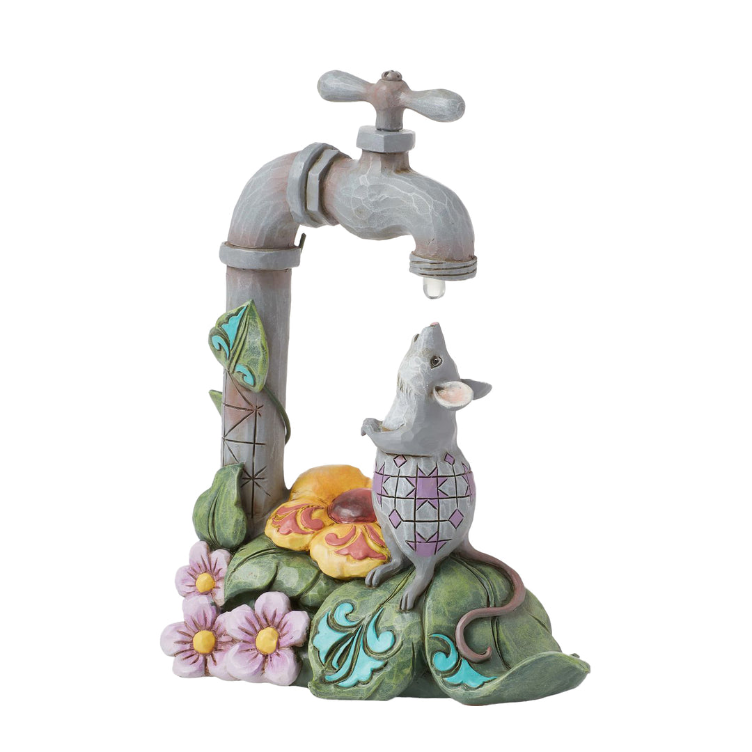 Jim Shore Heartwood Creek: Mouse With Water Drop Figurine sparkle-castle