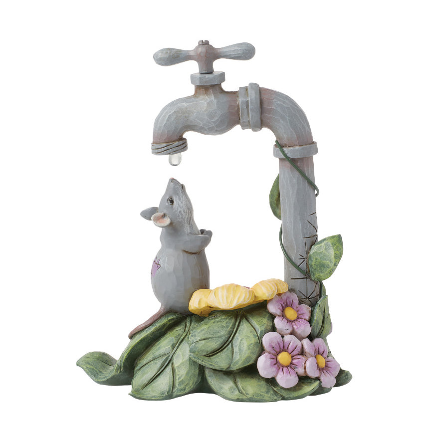 Jim Shore Heartwood Creek: Mouse With Water Drop Figurine sparkle-castle