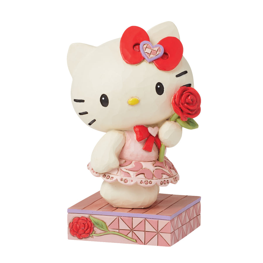 Jim Shore Sanrio: Hello Kitty With Rose Personality Pose Figurine sparkle-castle