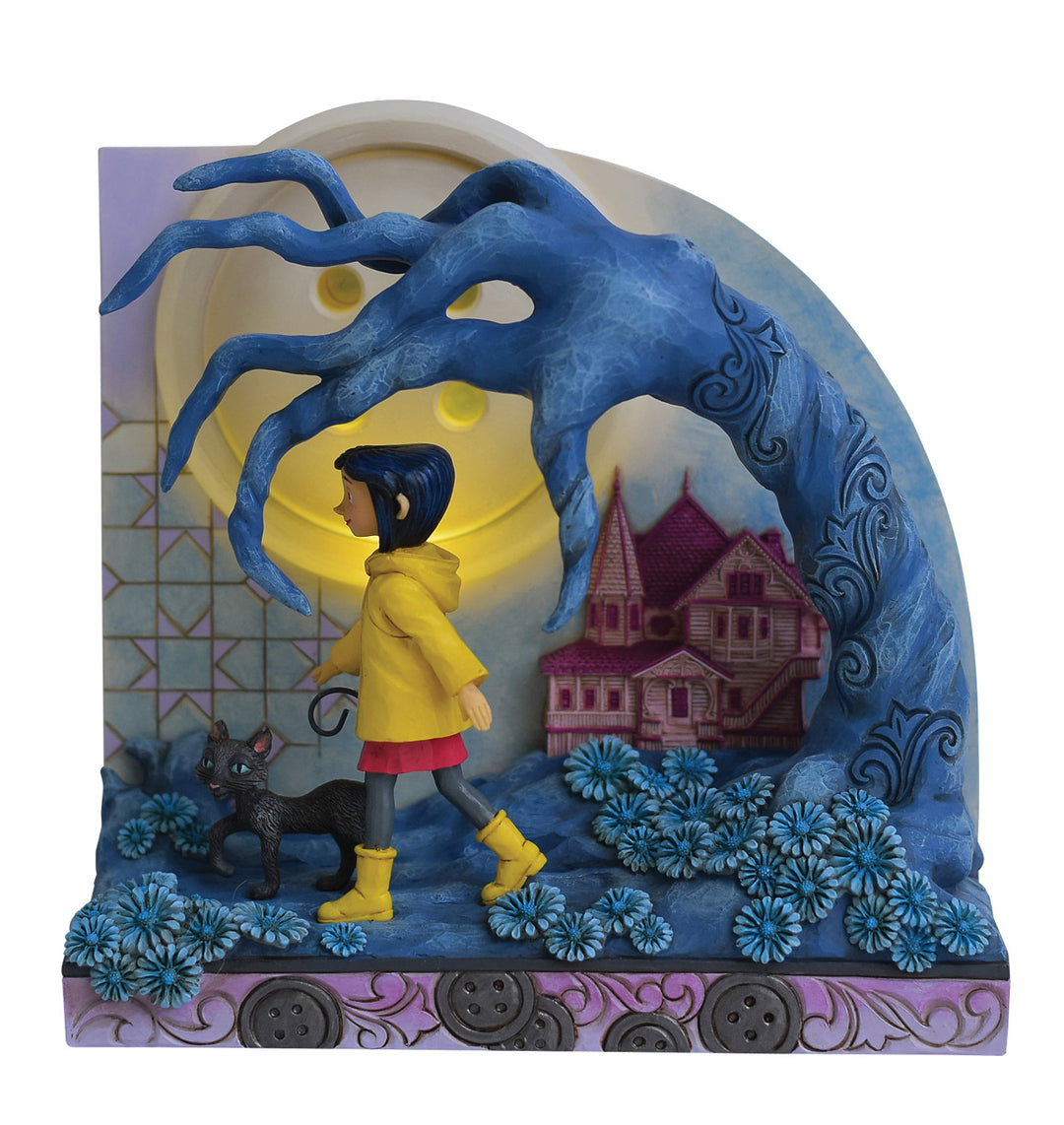 Jim Shore Coraline: Coraline with Twisted Tree Diorama Figurine sparkle-castle