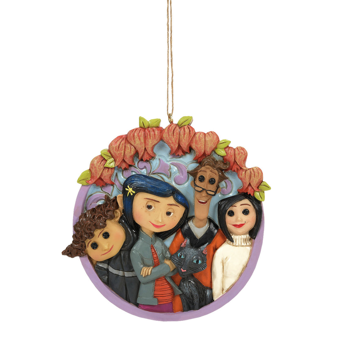 Jim Shore Coraline: Group Pose Coin Hanging Ornament sparkle-castle