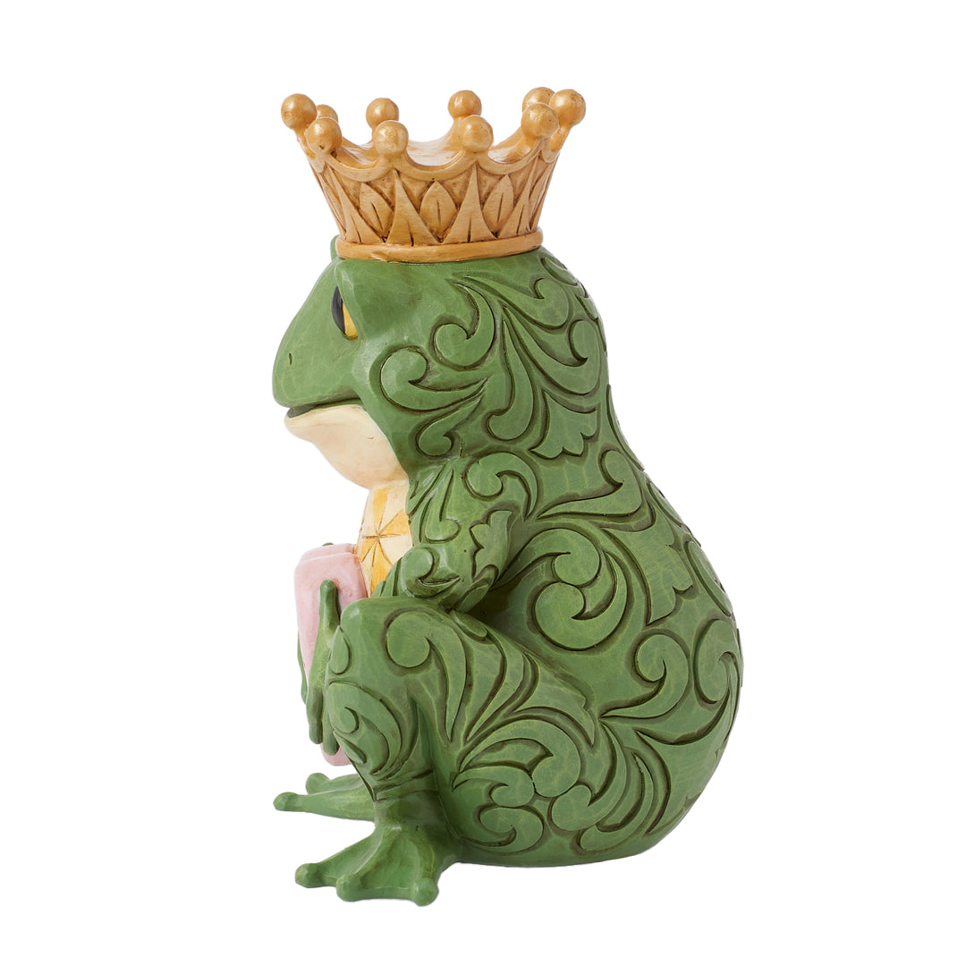 Jim Shore Sweethearts: Frog Prince With Oversized Message Heart Figurine sparkle-castle