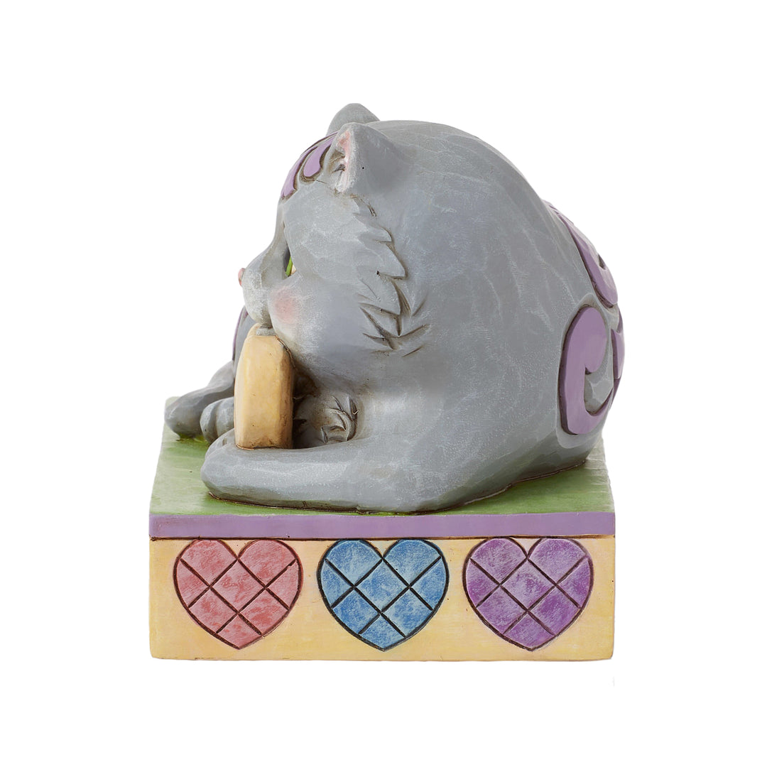 Jim Shore Sweethearts: Cat Laying With Message Heart Figurine sparkle-castle