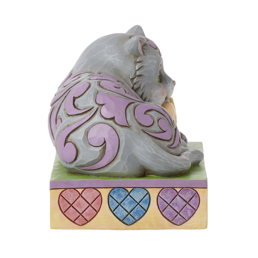 Jim Shore Sweethearts: Cat Laying With Message Heart Figurine sparkle-castle