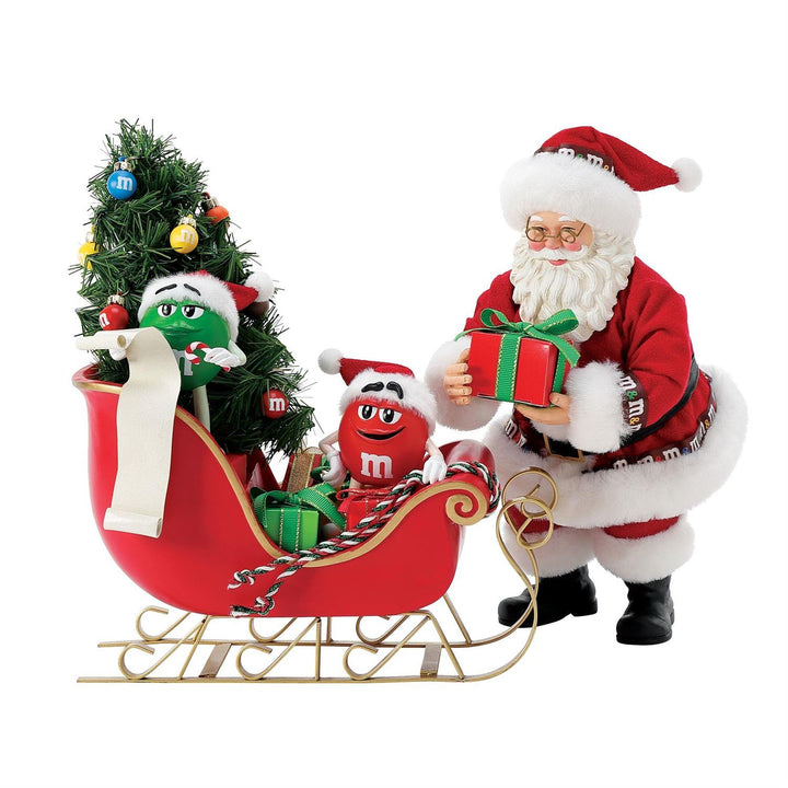 Department 56 Possible Dreams: M&M Sleigh with Santa Figurine, Set of 2 sparkle-castle