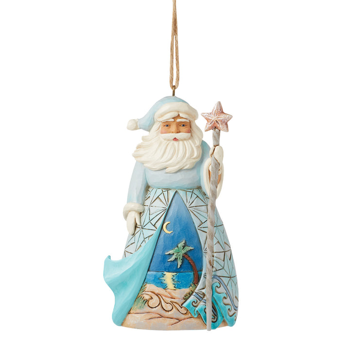 Jim Shore Heartwood Creek: Coastal Santa with Starfish Hanging Ornament sparkle-castle