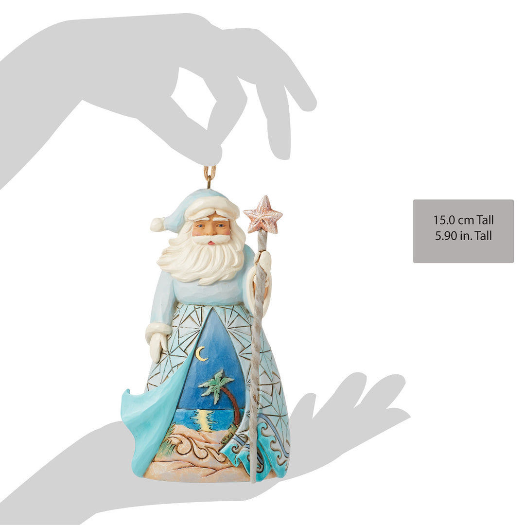 Jim Shore Heartwood Creek: Coastal Santa with Starfish Hanging Ornament sparkle-castle