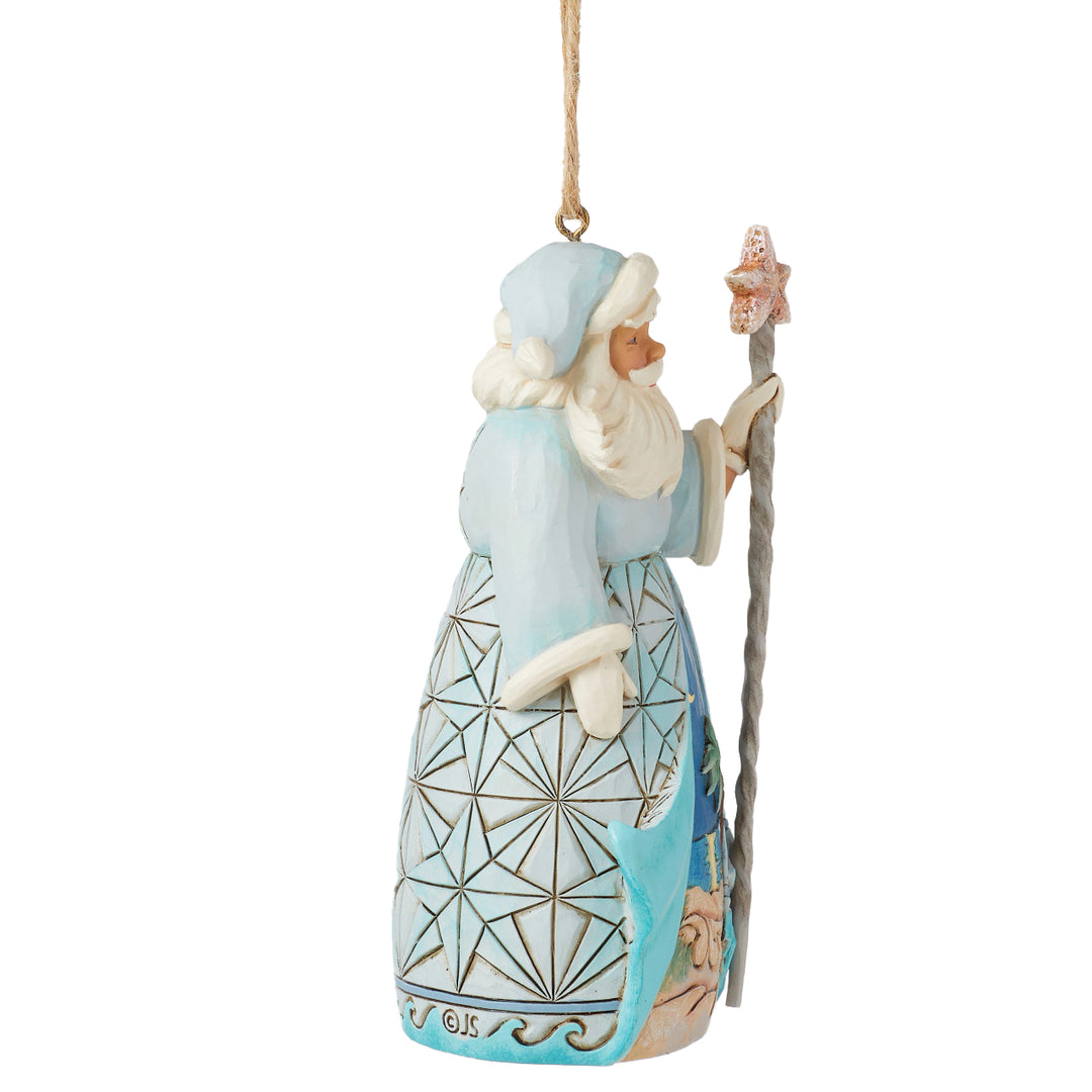 Jim Shore Heartwood Creek: Coastal Santa with Starfish Hanging Ornament sparkle-castle