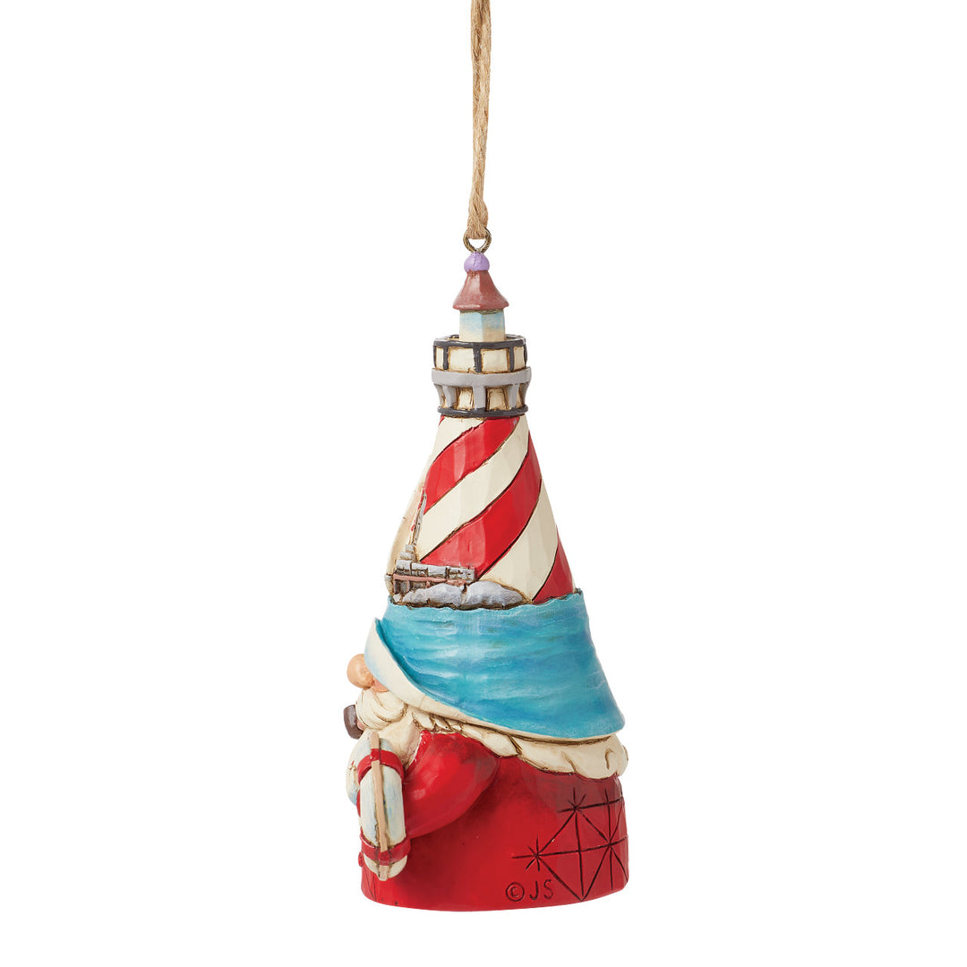 Jim Shore Heartwood Creek: Gnome with Lighthouse Hat Hanging Ornament sparkle-castle