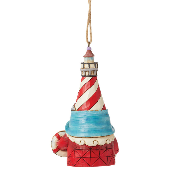 Jim Shore Heartwood Creek: Gnome with Lighthouse Hat Hanging Ornament sparkle-castle