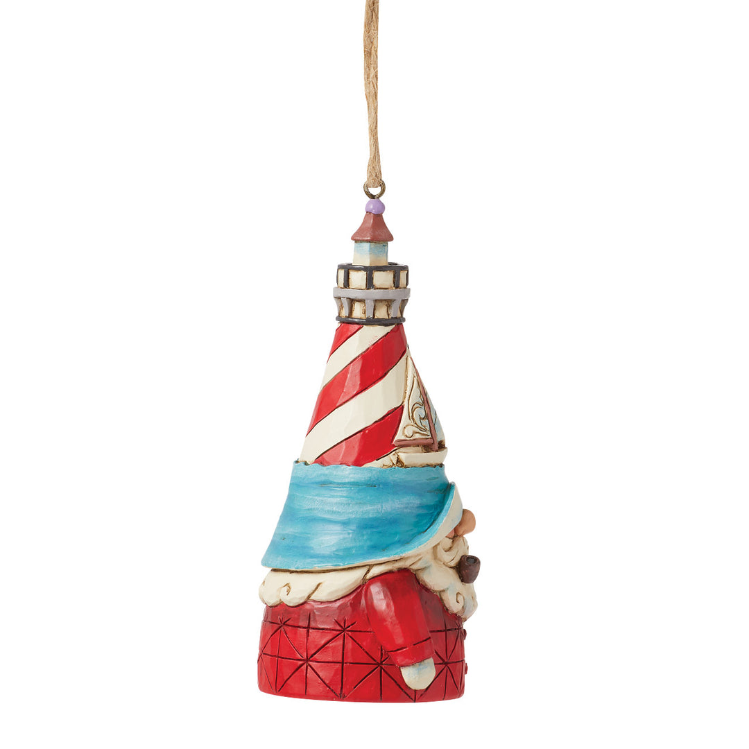 Jim Shore Heartwood Creek: Gnome with Lighthouse Hat Hanging Ornament sparkle-castle