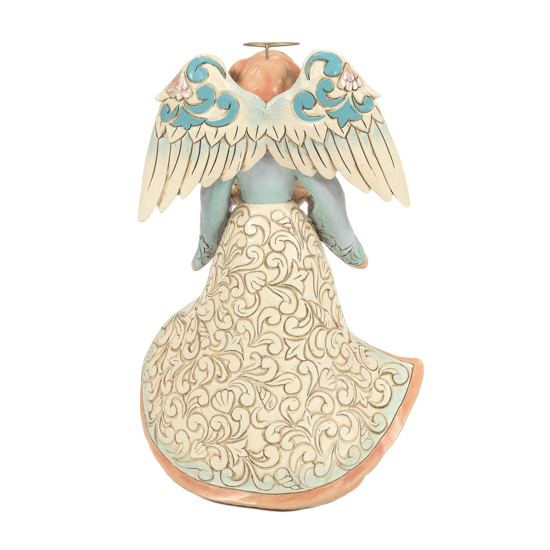 Jim Shore Heartwood Creek: Coastal Angel Holding Shell with Pearl Figurine sparkle-castle