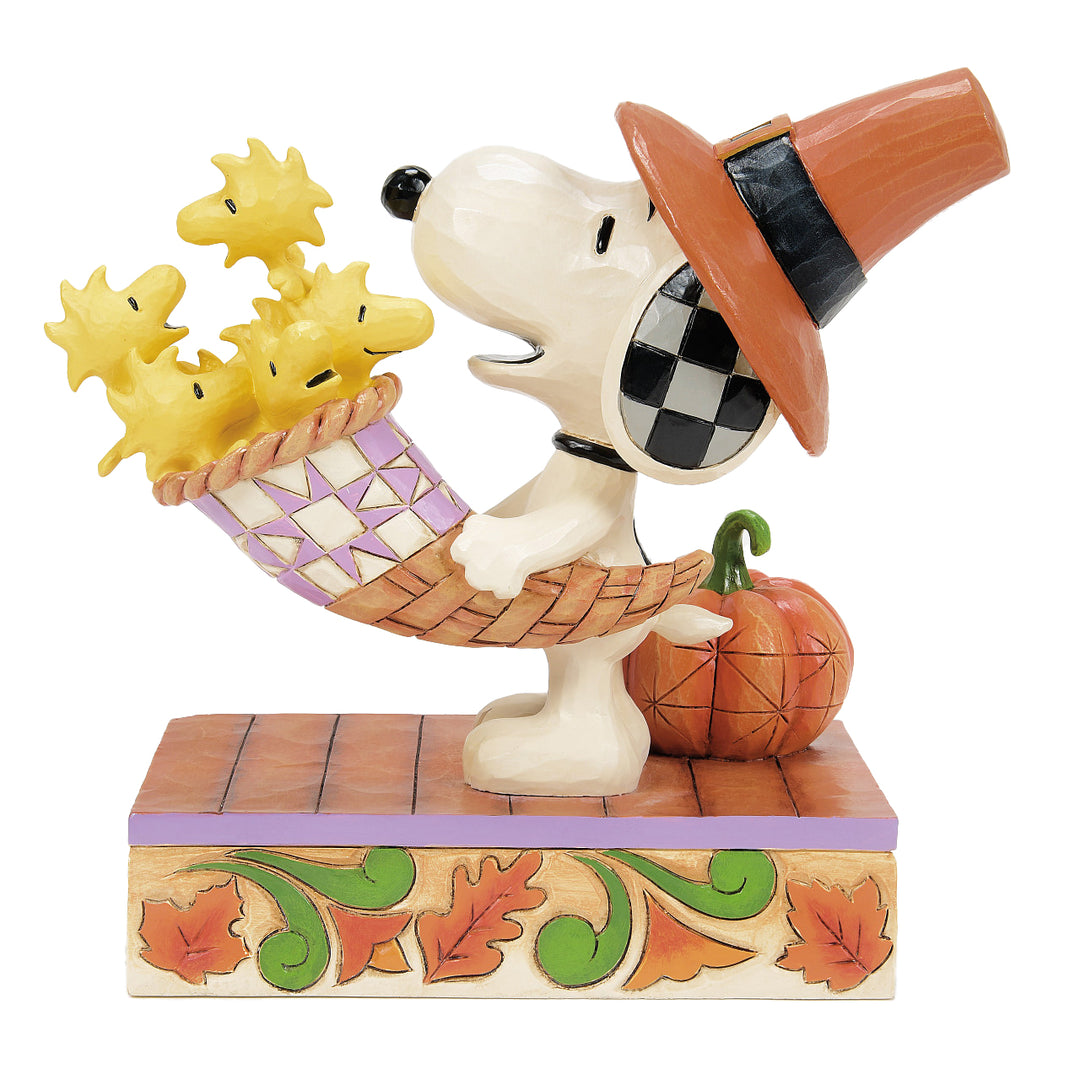 Jim Shore Peanuts: Snoopy with Cornucopia of Woodstocks Figurine sparkle-castle