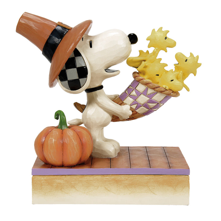 Jim Shore Peanuts: Snoopy with Cornucopia of Woodstocks Figurine sparkle-castle