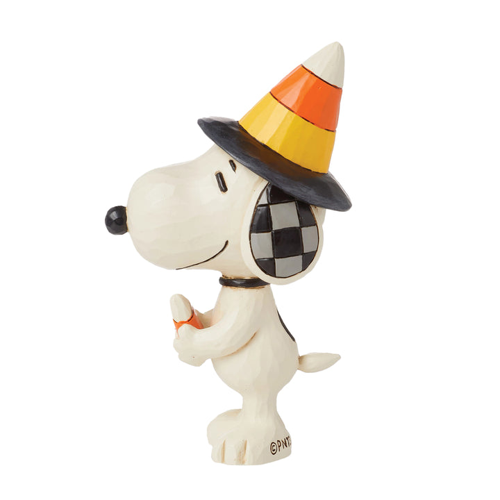 Jim Shore Peanuts: Snoopy with Candy Corn Hat Miniature Figurine sparkle-castle