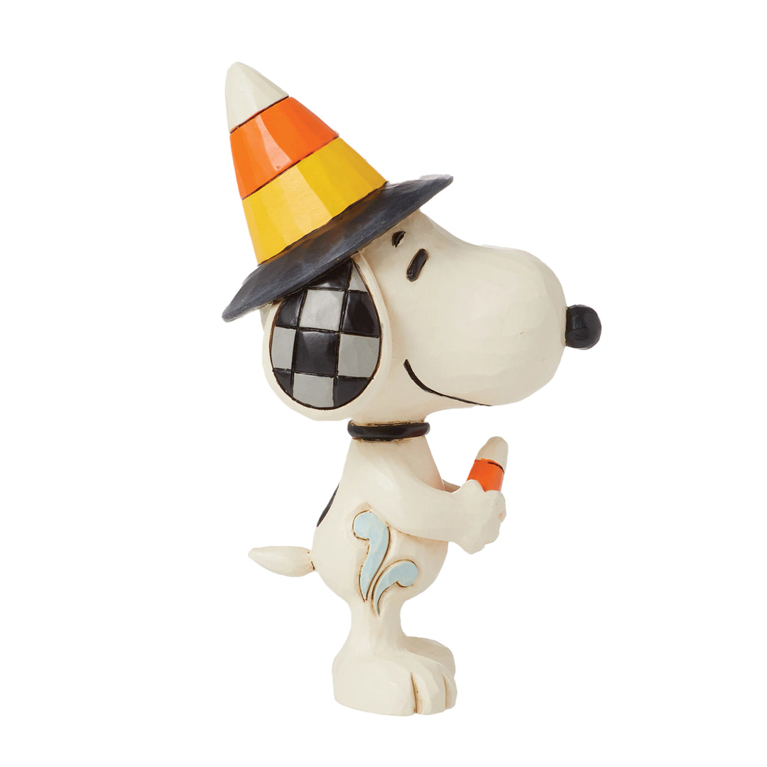 Jim Shore Peanuts: Snoopy with Candy Corn Hat Miniature Figurine sparkle-castle