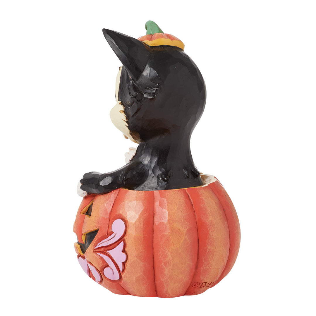 Jim Shore Disney Traditions: Figaro In Jack-O-Lantern Miniature Figurine sparkle-castle