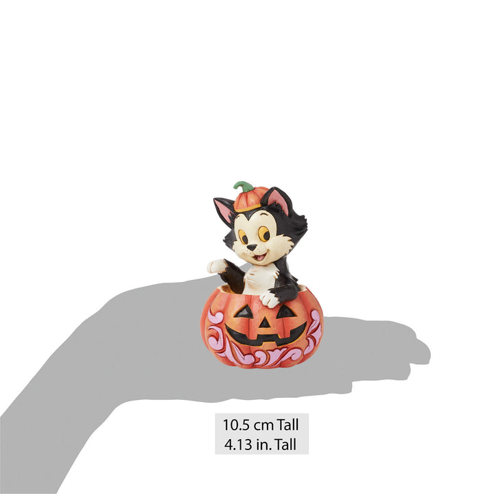 Jim Shore Disney Traditions: Figaro In Jack-O-Lantern Miniature Figurine sparkle-castle