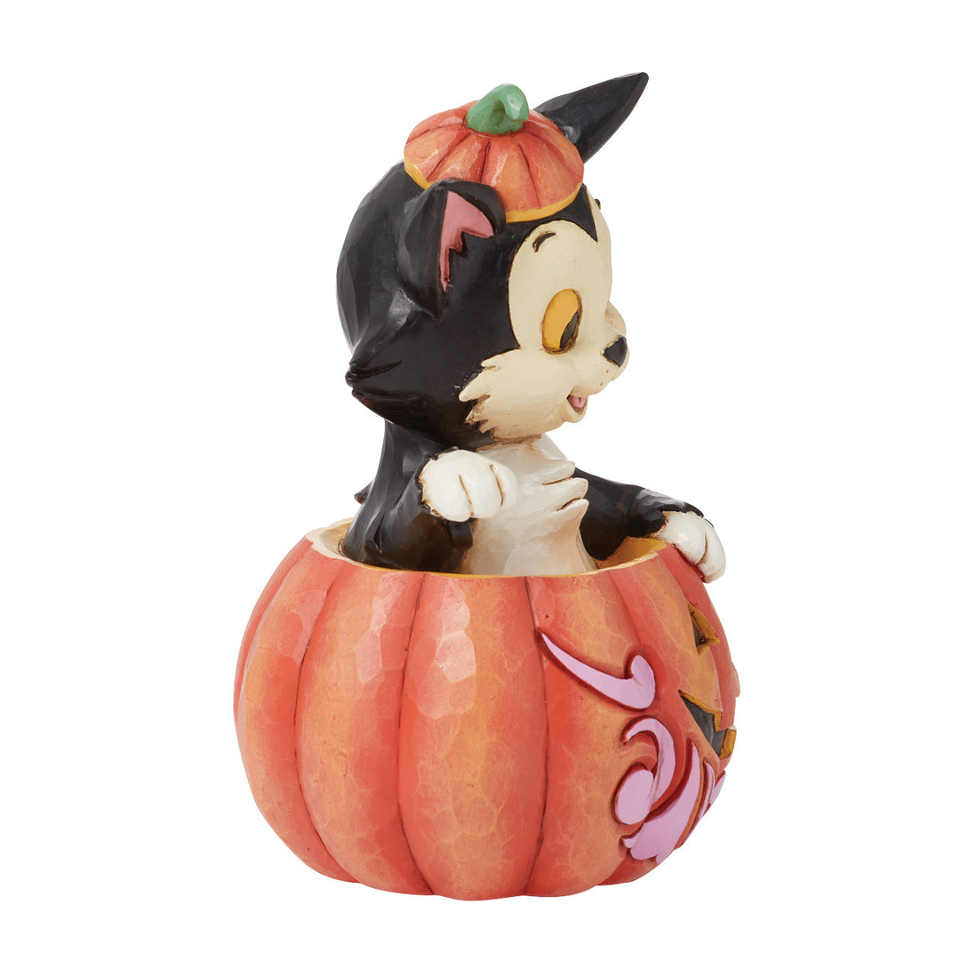 Jim Shore Disney Traditions: Figaro In Jack-O-Lantern Miniature Figurine sparkle-castle