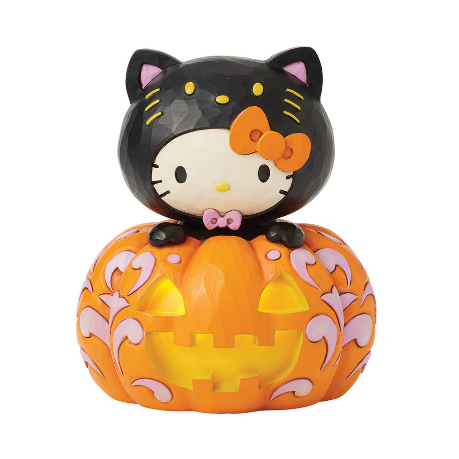 Jim Shore Sanrio: Jack-o-Lantern Hello Kitty Figurine sparkle-castle